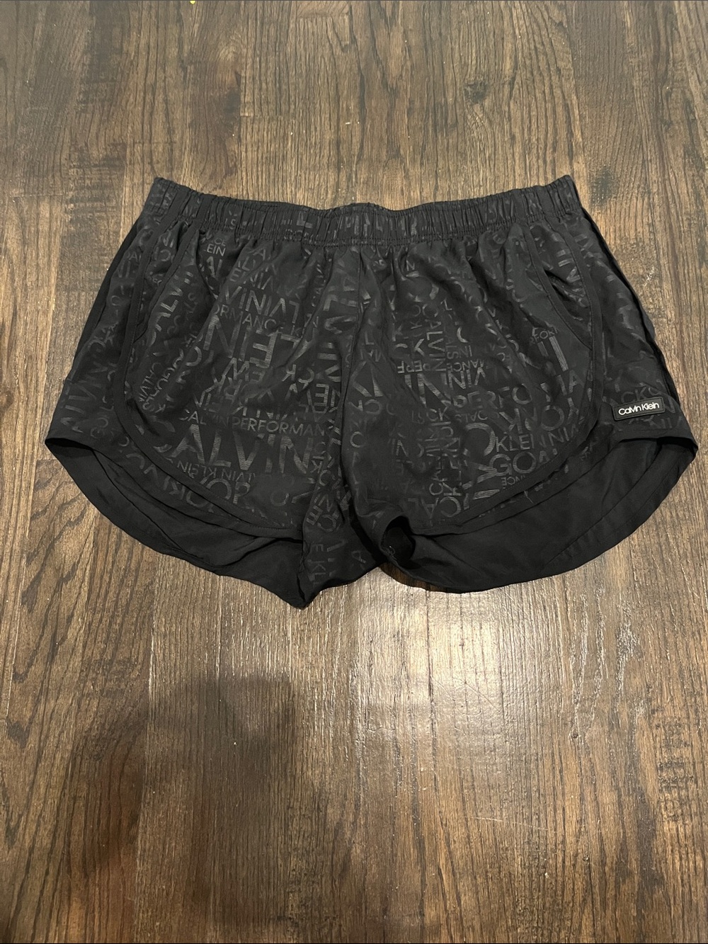 Calvin Klein Black Logo-Print Athletic Shorts